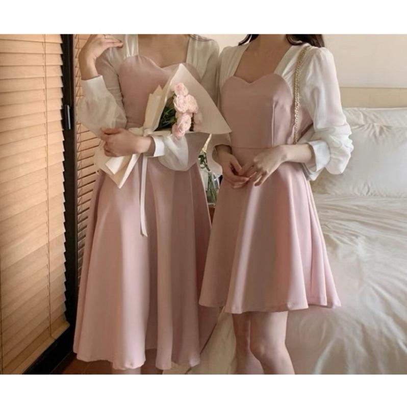 🇰🇷Chloe C. 韓國東大門服飾🇰🇷 eeyou 正韓拼接透紗後綁帶洋裝