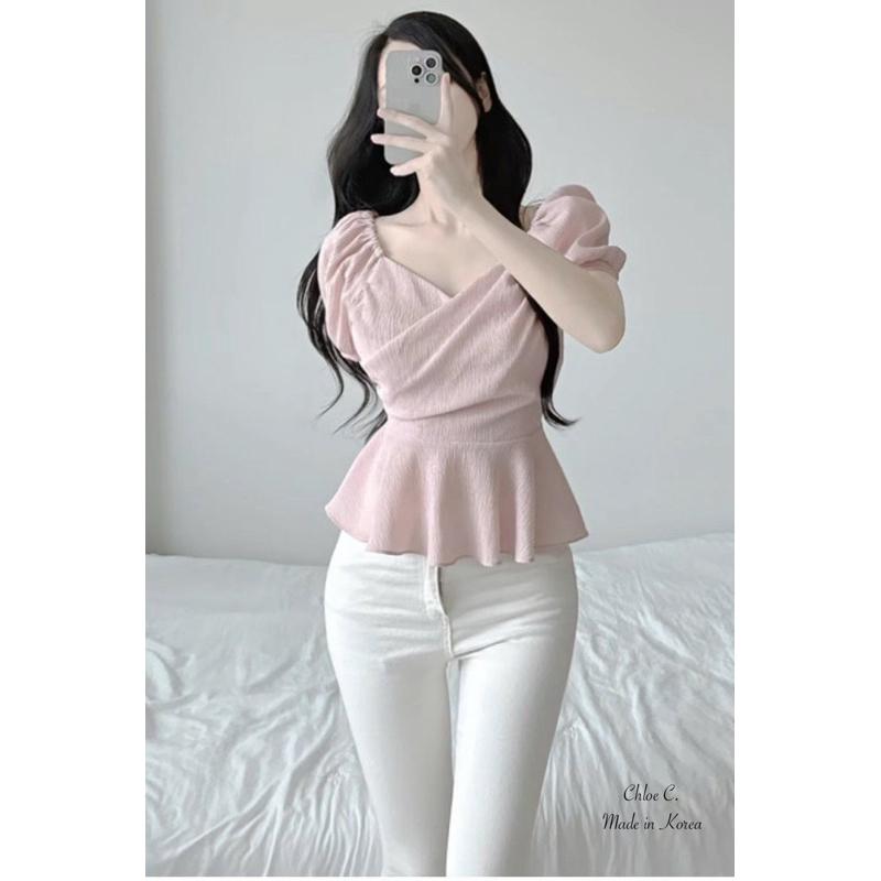 🇰🇷Chloe C. 韓國東大門服飾🇰🇷 O’rora 正韓交叉V領裙擺上衣