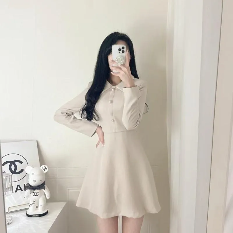🇰🇷Chloe C. 韓國東大門服飾🇰🇷 eeyou ［不撞款🏆］正韓立領鈕扣長袖洋裝.宴會典禮款