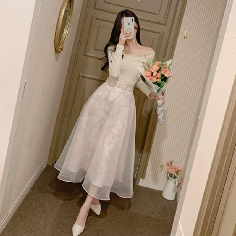 🇰🇷Chloe C. 韓國東大門服飾🇰🇷  Refill 正韓復古紋透紗長裙