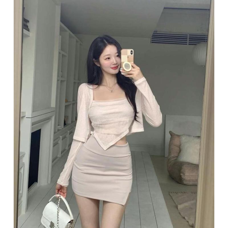 🇰🇷Chloe C. 韓國東大門服飾🇰🇷  eeyou 正韓紡紗兩層式細肩背心外套