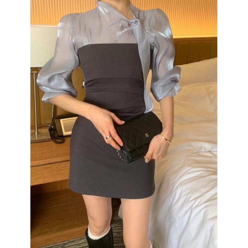 🇰🇷Chloe C. 韓國東大門服飾🇰🇷  O’rora 正韓緞帶布綁帶領巾長袖上衣