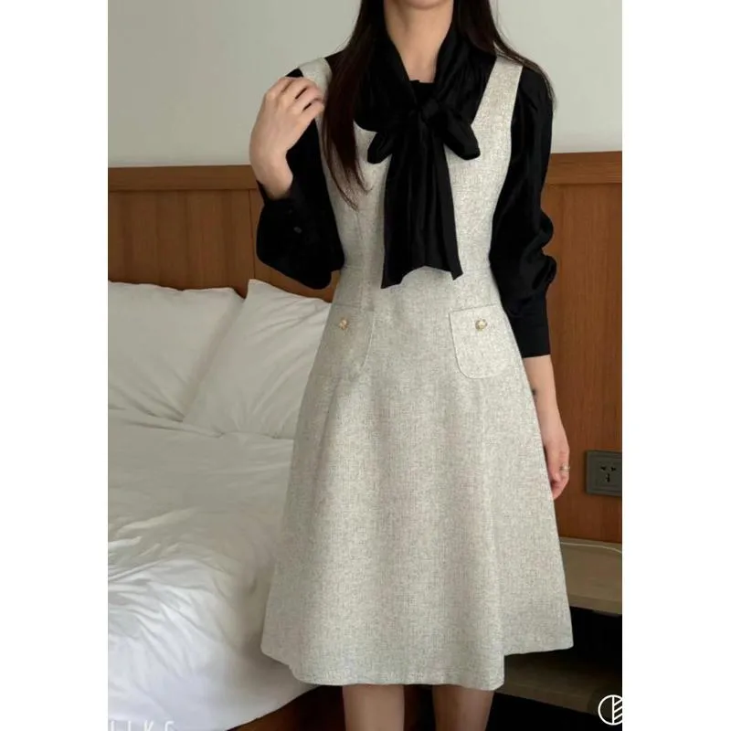 🇰🇷Chloe C. 韓國東大門服飾🇰🇷  And by L 正韓無袖圓領口袋洋裝.約會氣質款
