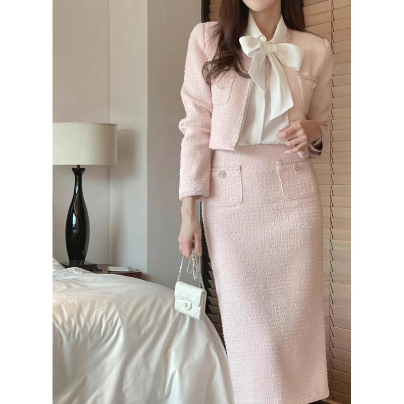 🇰🇷Chloe C. 韓國東大門服飾🇰🇷  eeyou 正韓圓領小香風短版外套長裙套裝