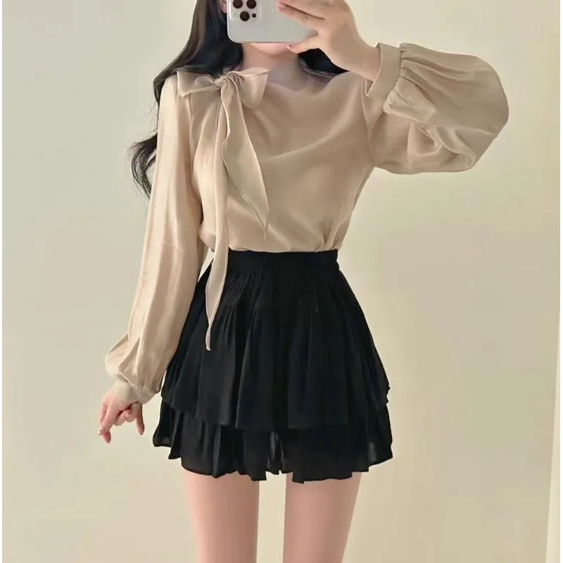 🇰🇷Chloe C. 韓國東大門服飾🇰🇷  eeyou 正韓素色雪紡綁帶領巾上衣