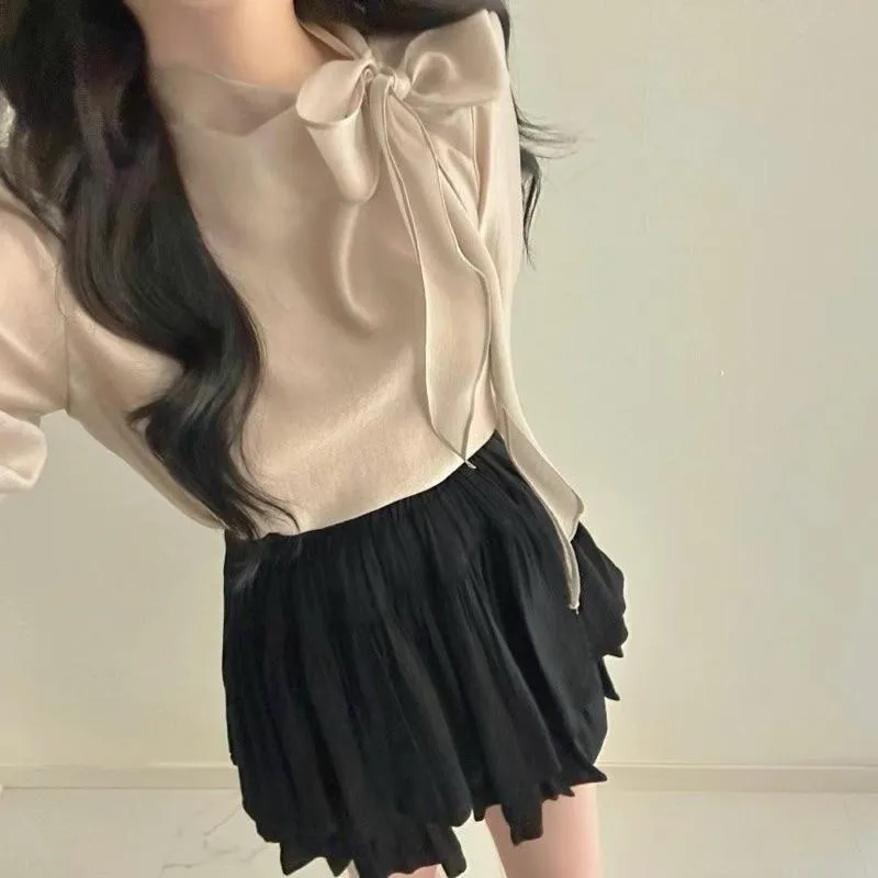 🇰🇷Chloe C. 韓國東大門服飾🇰🇷  eeyou 正韓素色雪紡綁帶領巾上衣