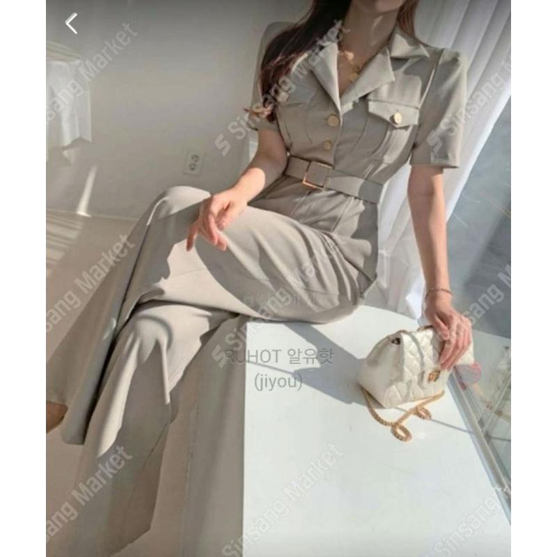 🇰🇷Chloe C. 韓國東大門服飾🇰🇷 eeyou 正韓V領束腰短袖連身褲