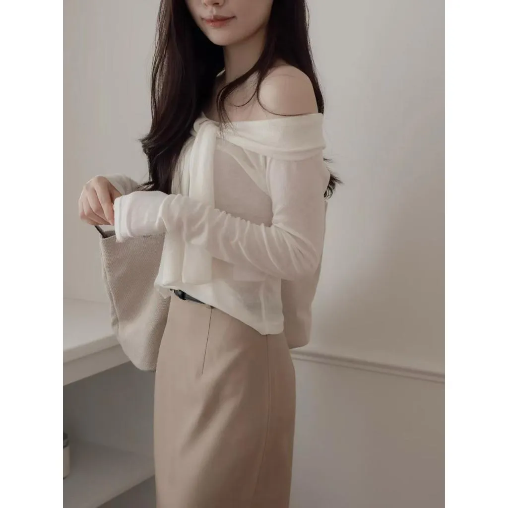 🇰🇷Chloe C. 韓國東大門服飾🇰🇷  bound 正韓羊毛30%+天絲70%披肩式長袖上衣褲裙套裝
