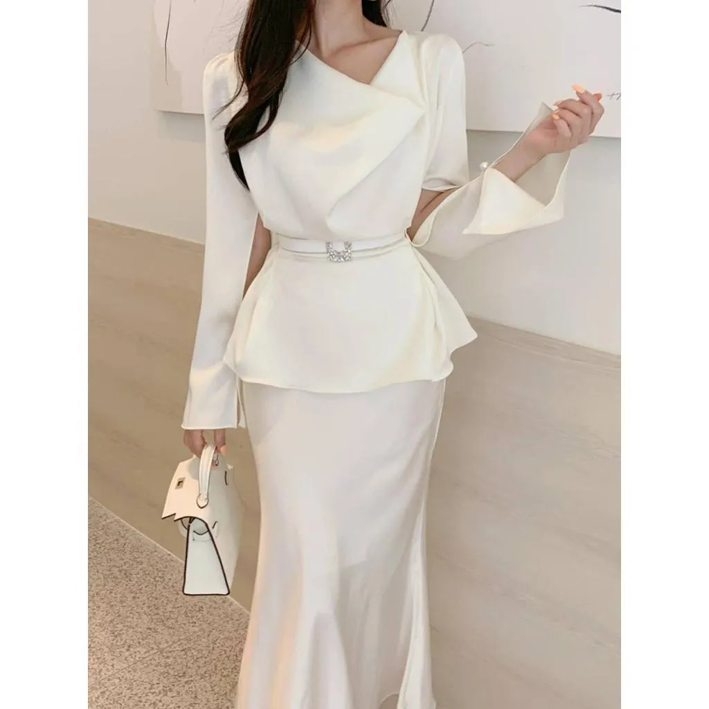🇰🇷Chloe C. 韓國東大門服飾🇰🇷  eeyou 正韓垂墜領鏤空袖綁帶上衣.高貴氣質歐膩款