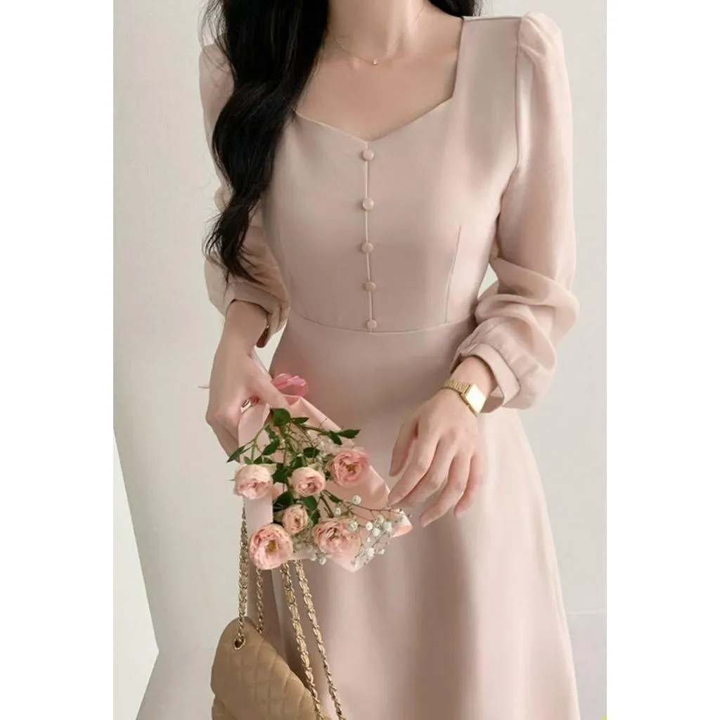 🇰🇷Chloe C. 韓國東大門服飾🇰🇷 eeyou 正韓公主袖透紗長袖洋裝