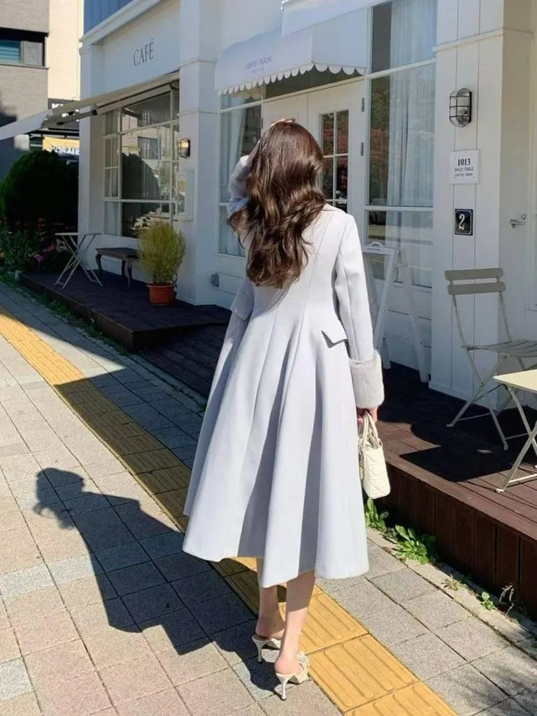 🇰🇷Chloe C. 韓國東大門服飾🇰🇷  ［🏆熱銷款］ 正韓立領毛呢袖口長版大衣外套