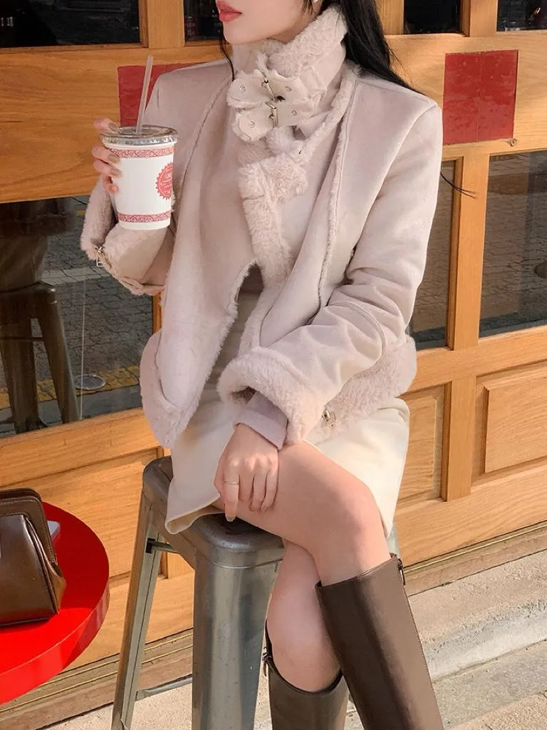 🇰🇷Chloe C. 韓國東大門服飾🇰🇷  eeyou 正韓麂皮絨布刷毛立領短版外套