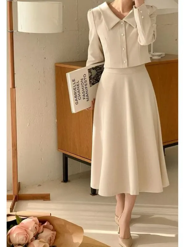 🇰🇷Chloe C. 韓國東大門服飾🇰🇷  正韓立領排扣外套長裙套裝