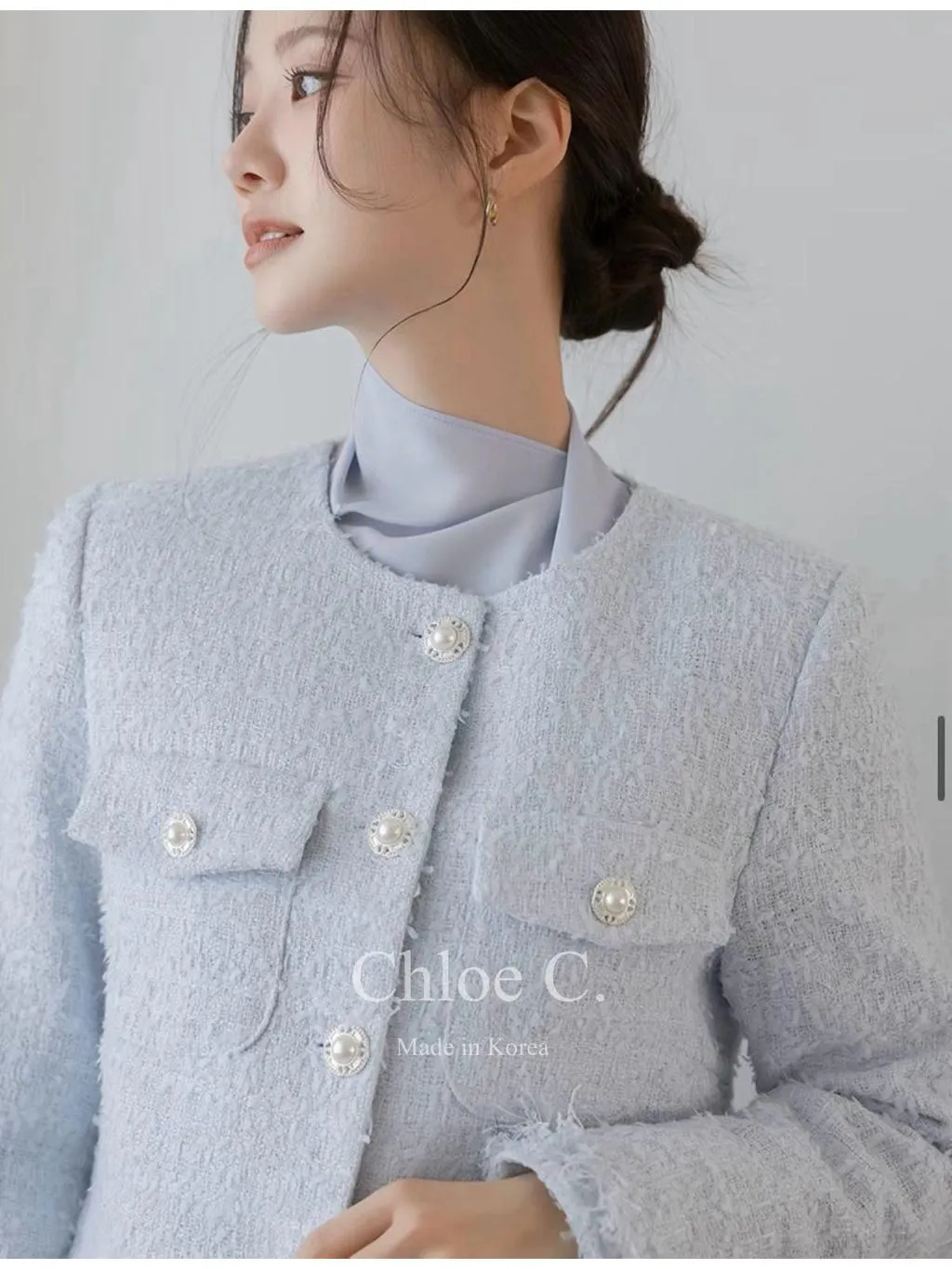 🇰🇷Chloe C. 韓國東大門服飾🇰🇷  正韓小香風珍珠釦外套