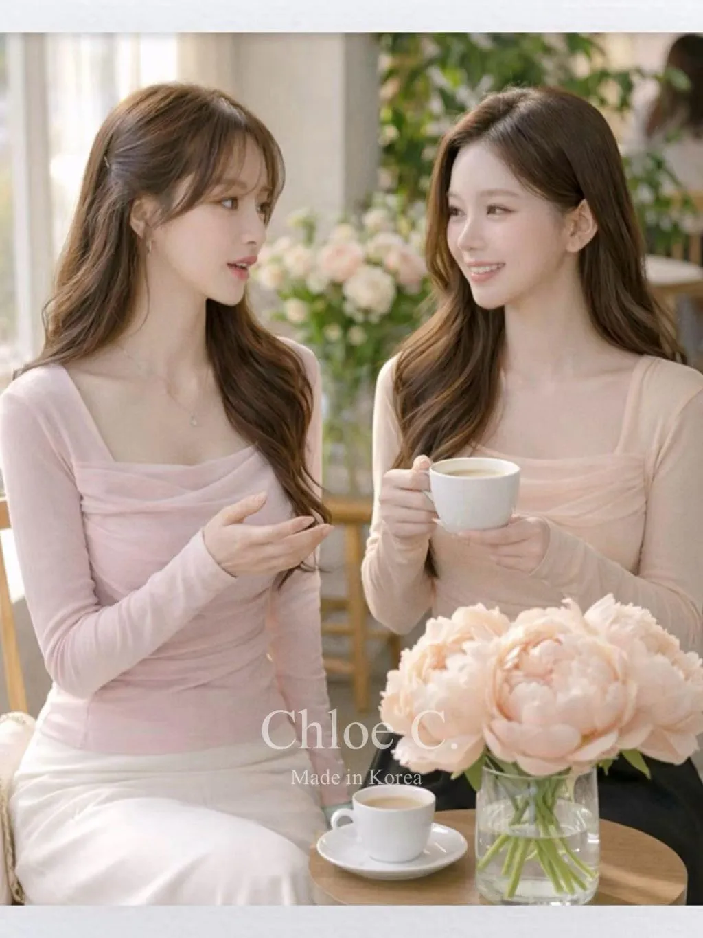 🇰🇷Chloe C. 韓國東大門服飾🇰🇷  正韓拼接薄紗彈性棉衣