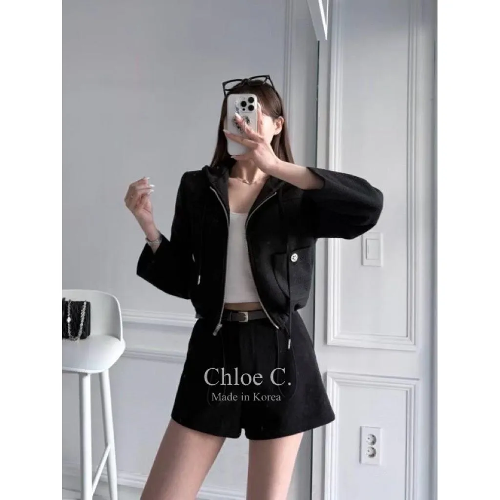 🇰🇷Chloe C. 韓國東大門服飾🇰🇷 正韓小香風束腰鬆緊綁帶休閒外套褲子套裝