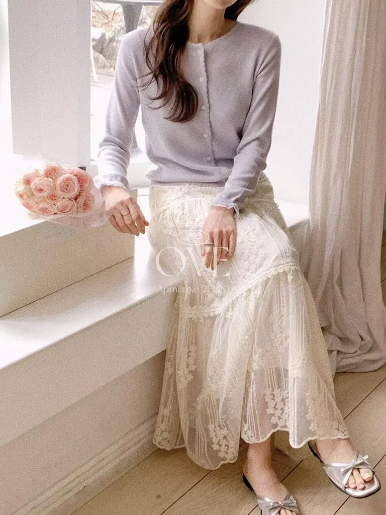 🇰🇷Chloe C. 韓國東大門服飾🇰🇷 正韓民族花風透紗彈性腰長裙