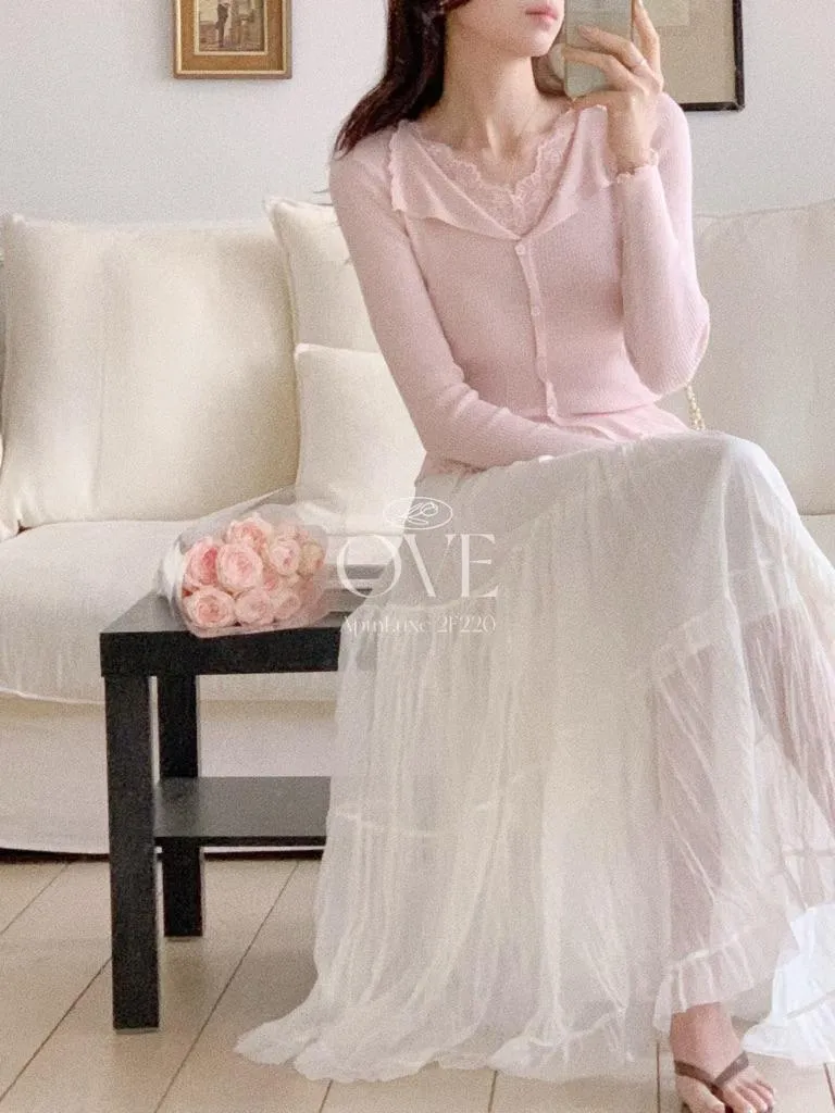 🇰🇷Chloe C. 韓國東大門服飾🇰🇷 正韓紡紗層次伸縮腰鬆緊長裙
