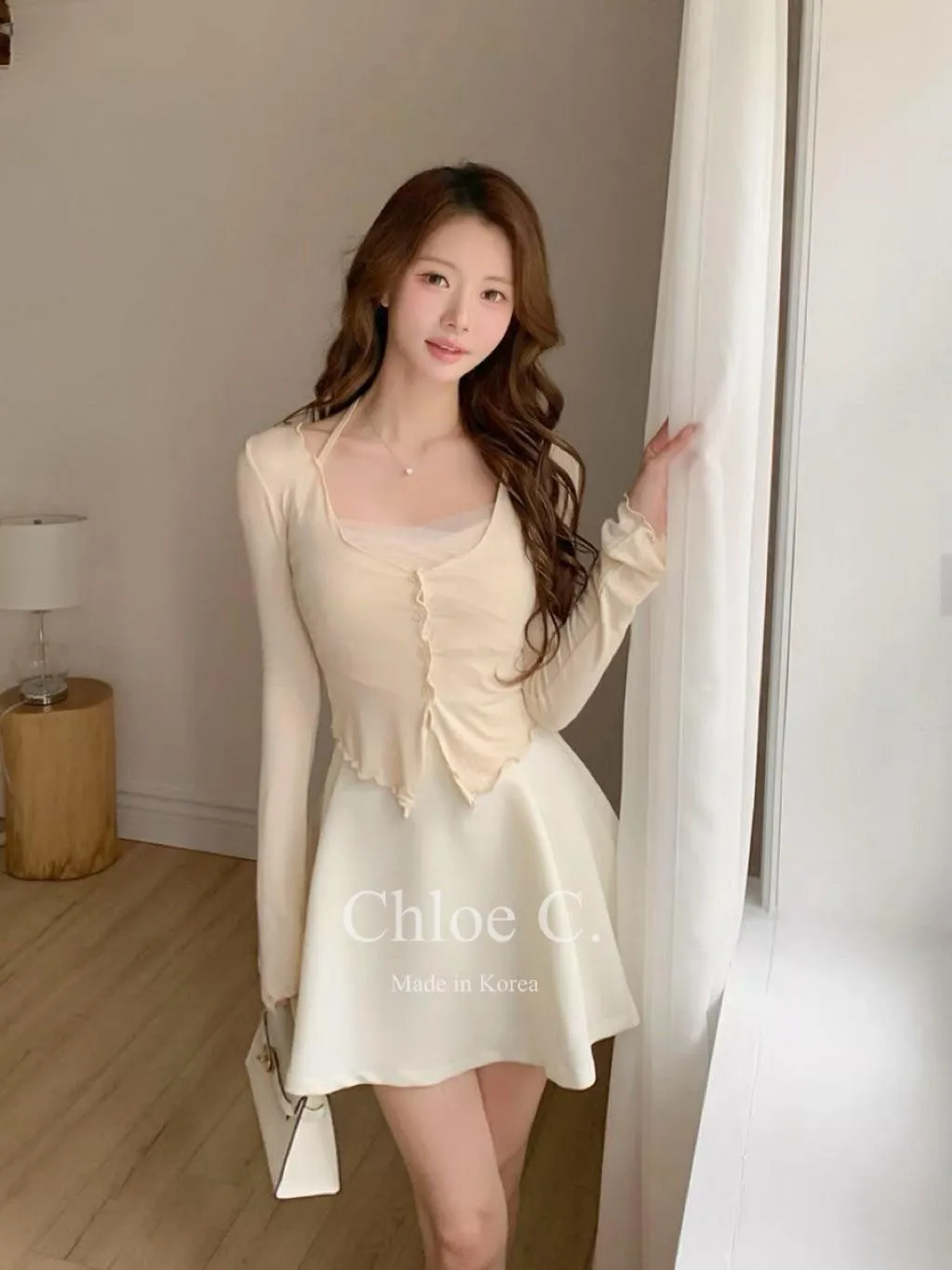 🇰🇷Chloe C. 韓國東大門服飾🇰🇷 正韓波浪兩層式紡紗背心外套套裝