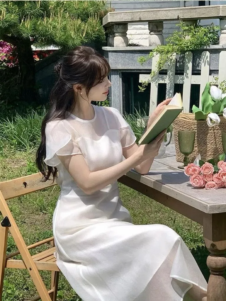 🇰🇷Chloe C. 韓國東大門服飾🇰🇷 正韓拼接薄紗層次感袖洋裝