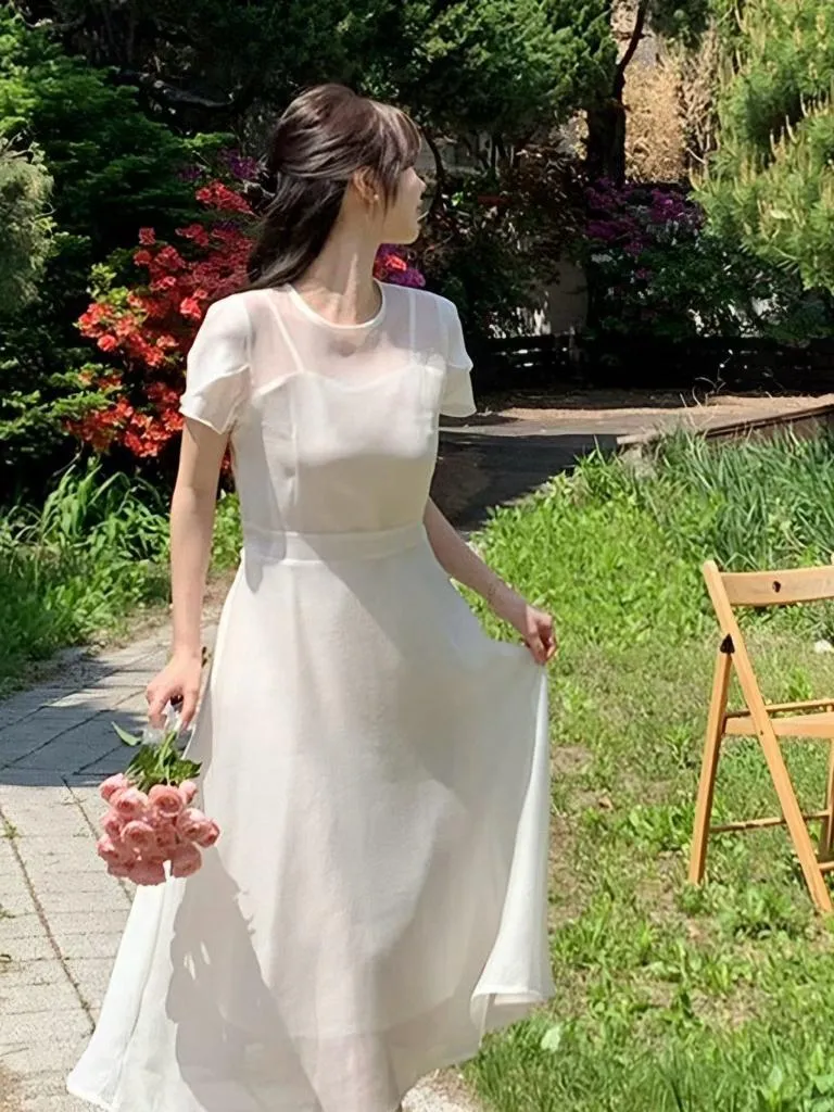 🇰🇷Chloe C. 韓國東大門服飾🇰🇷 正韓拼接薄紗層次感袖洋裝