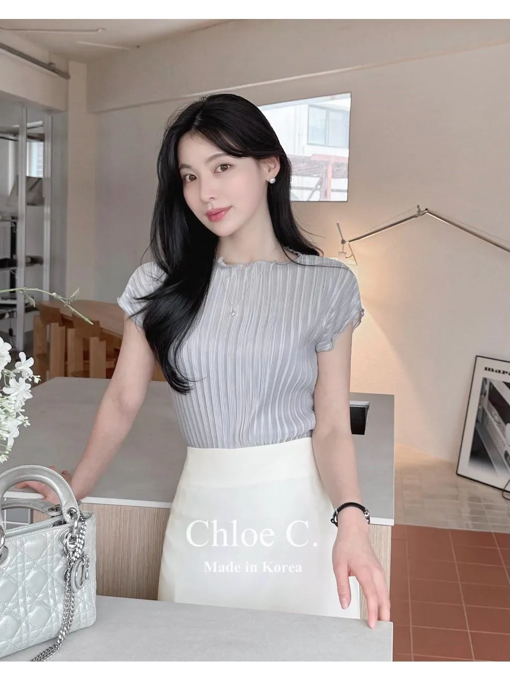 🇰🇷Chloe C. 韓國東大門服飾🇰🇷 正韓流蘇珍珠貝殼紋短袖上衣