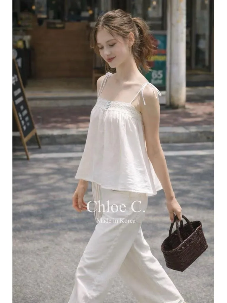 🇰🇷Chloe C. 韓國東大門服飾🇰🇷 正韓溫柔天使綁帶細肩上衣
