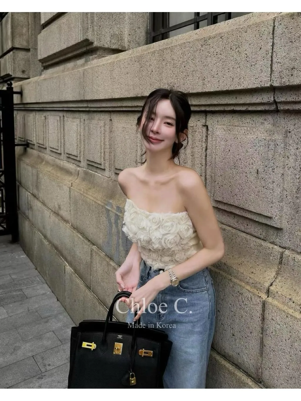 🇰🇷Chloe C. 韓國東大門服飾🇰🇷 正韓玫瑰繡花抹胸衣