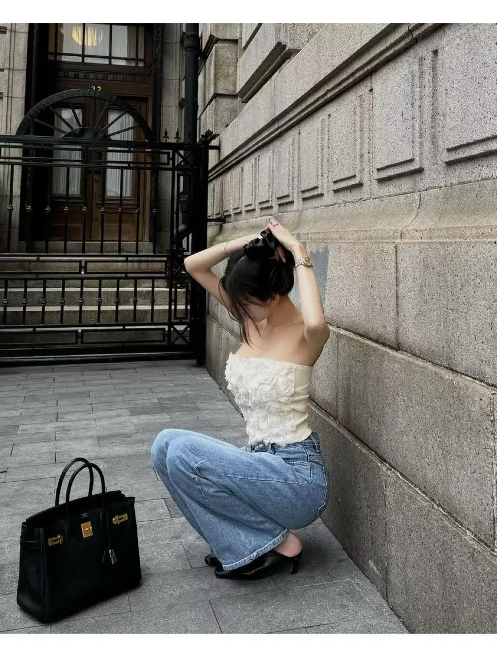 🇰🇷Chloe C. 韓國東大門服飾🇰🇷 正韓玫瑰繡花抹胸衣