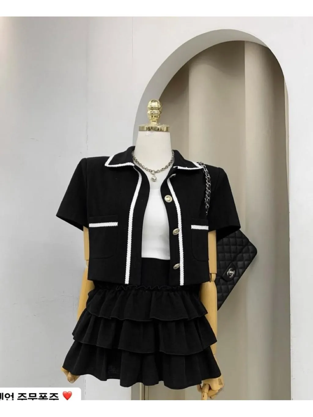 🇰🇷Chloe C. 韓國東大門服飾🇰🇷 正韓英式立領短袖蛋糕裙套裝