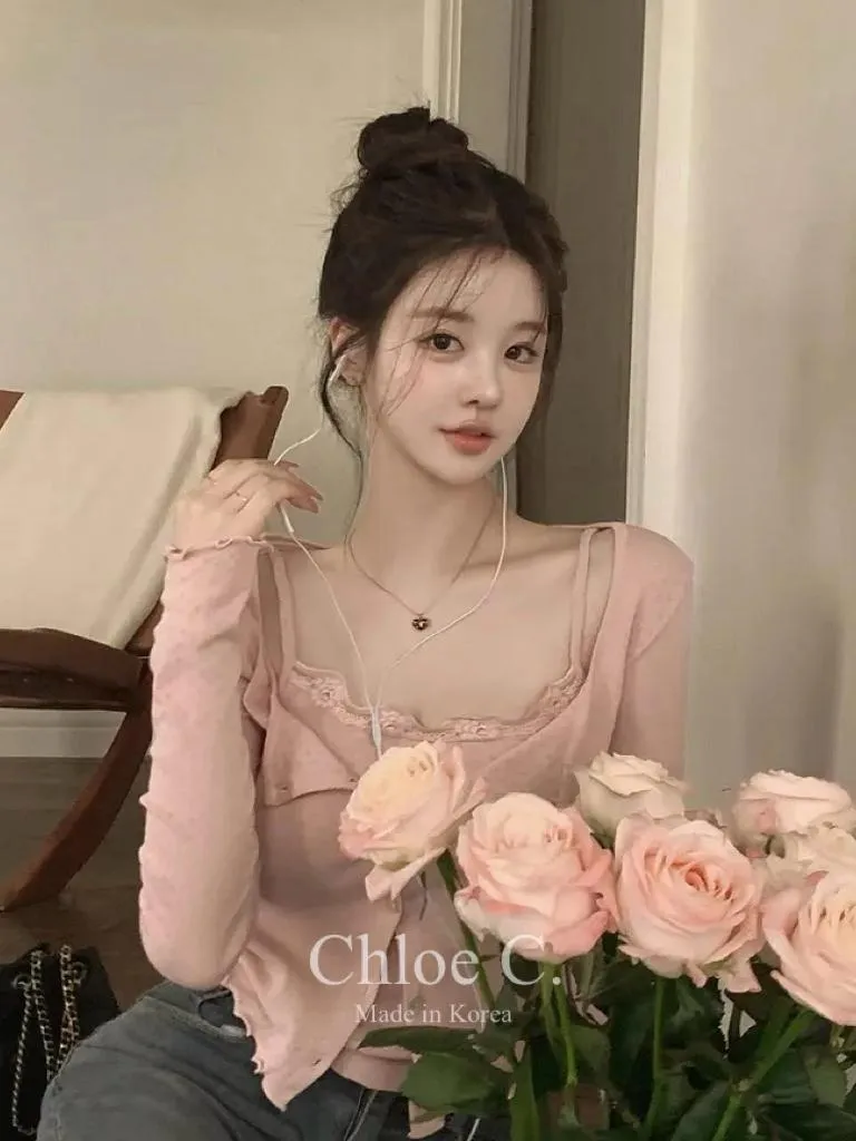 🇰🇷Chloe C. 韓國東大門服飾🇰🇷 正韓蕾絲花邊透氣背心外套套裝