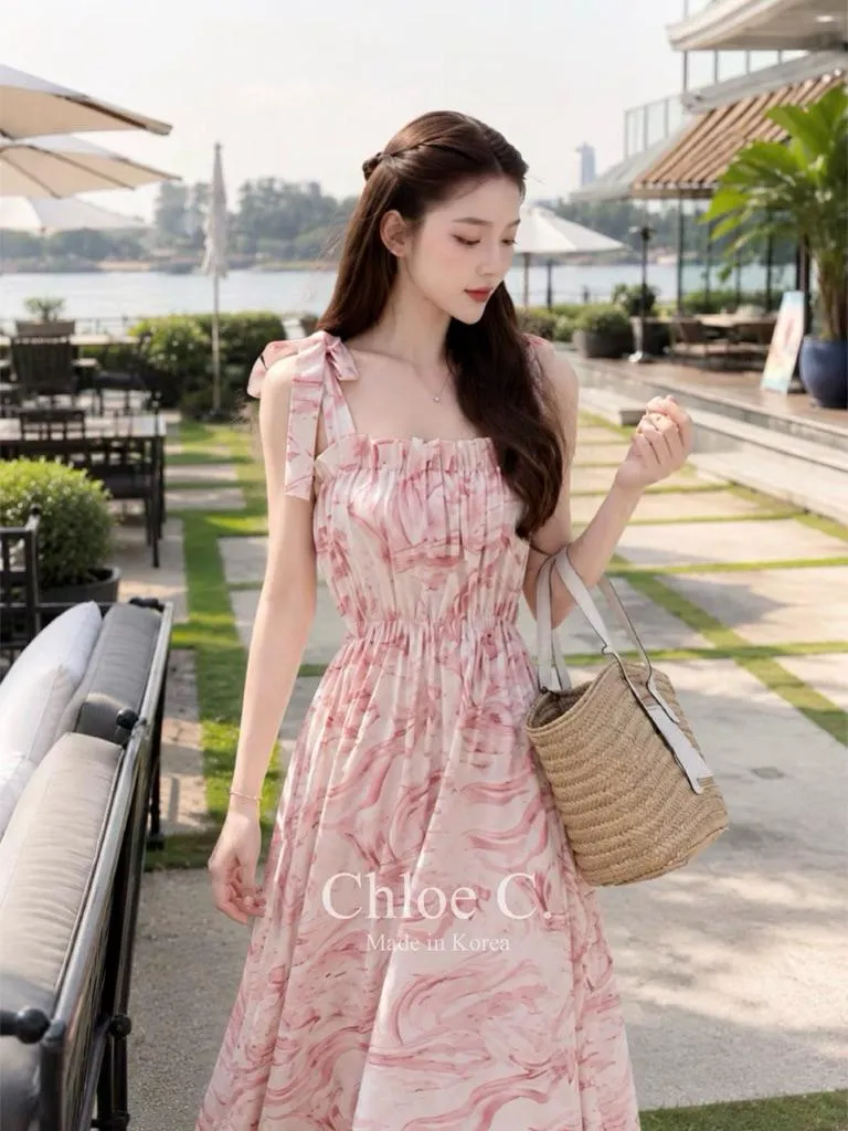 🇰🇷Chloe C. 韓國東大門服飾🇰🇷 正韓雜染綁帶肩平口洋裝襯衫情侶款