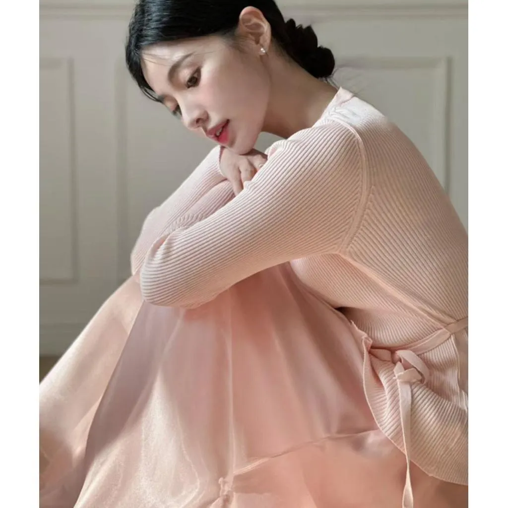 🇰🇷Chloe C. 韓國東大門服飾🇰🇷 正韓薄紗兩層式側拉鍊長裙