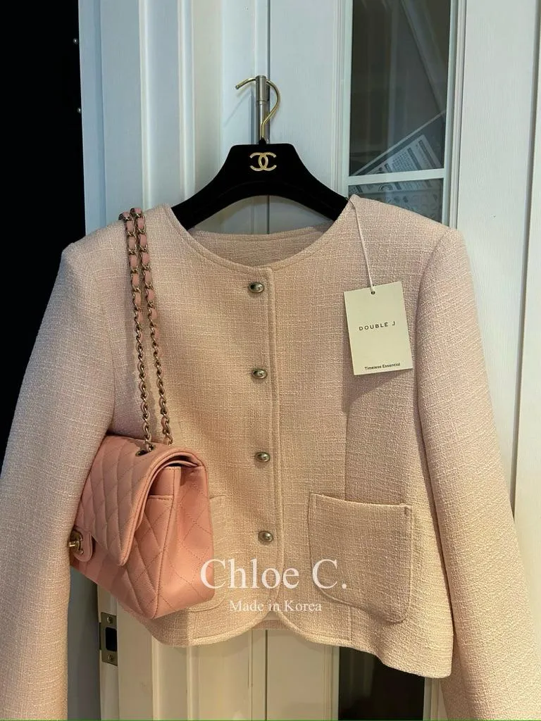 🇰🇷Chloe C. 韓國東大門服飾🇰🇷 正韓小香風珍珠排扣花呢西裝外套