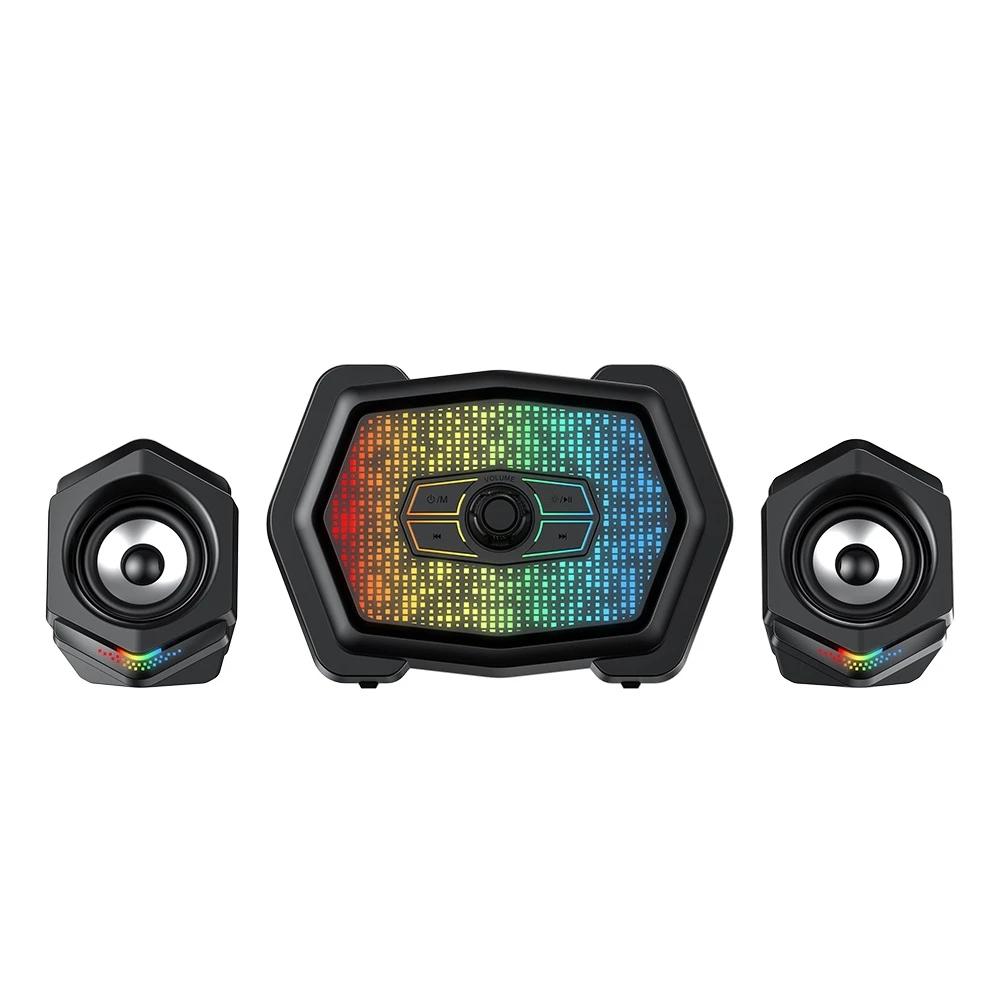 [快譯通]PC-335W 2.1聲道多媒體燈光電腦喇叭
