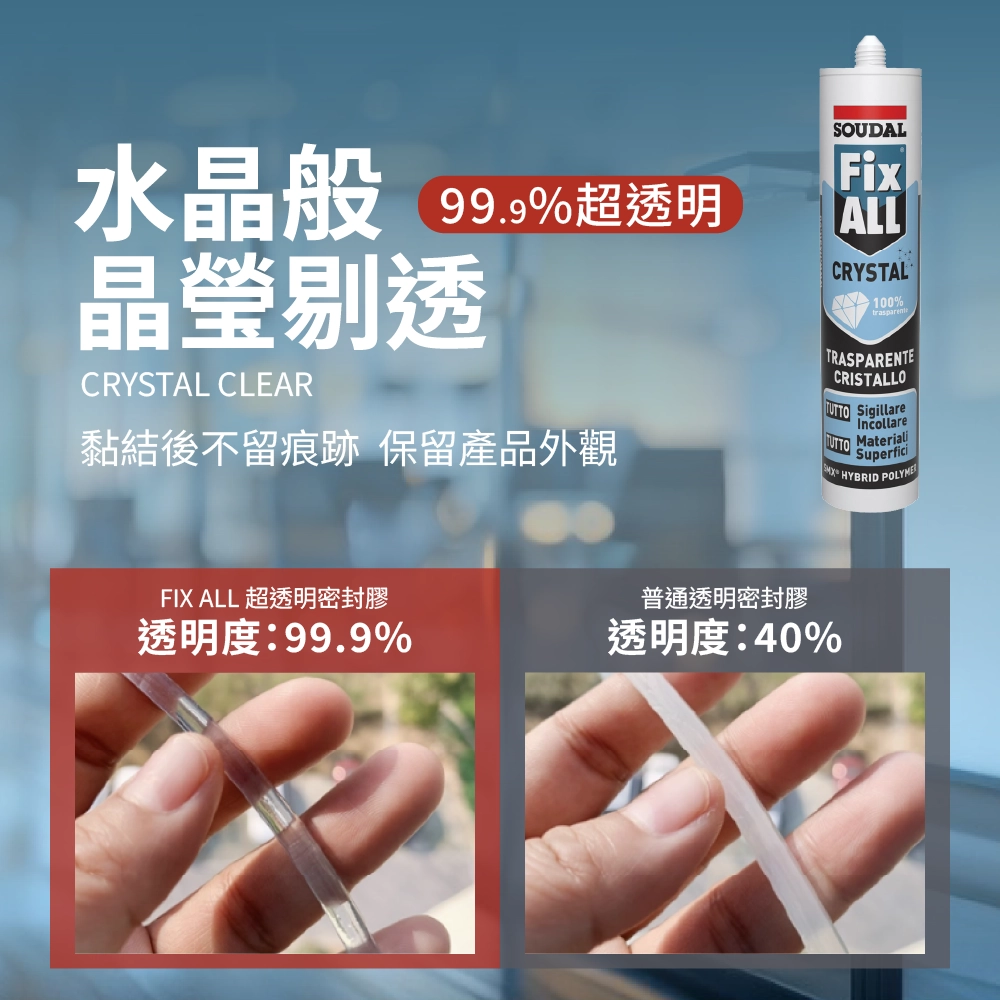 [Soudal]Fix All Crystal-超透明密封黏著劑