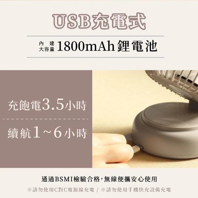 [KINYO]多功能擺頭風扇 奶茶