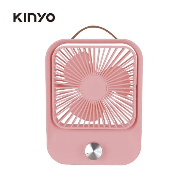 [KINYO]復古無段式桌扇 粉