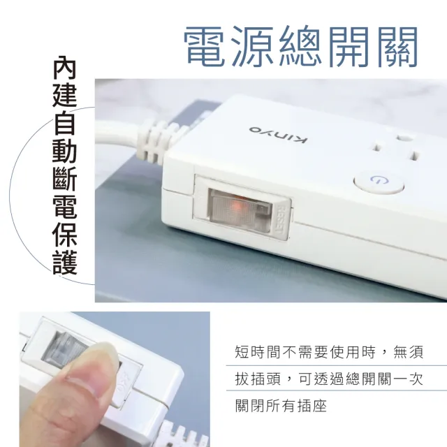[KINYO]五開四插USB延長線6尺/9尺(CGU-3546/CGU-3549)