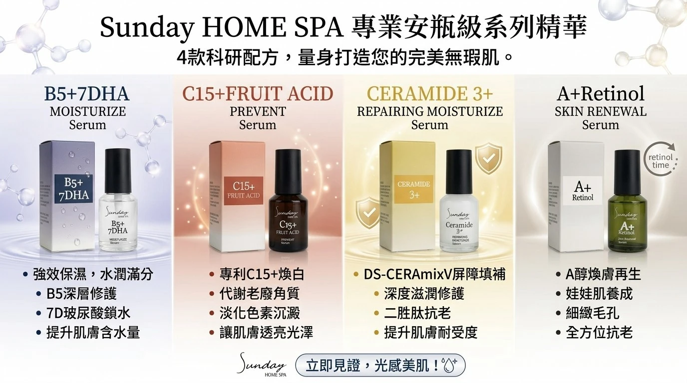 Sunday Home Sap明星精華MOOE SPA 縮時高效精華系列3瓶以上免運