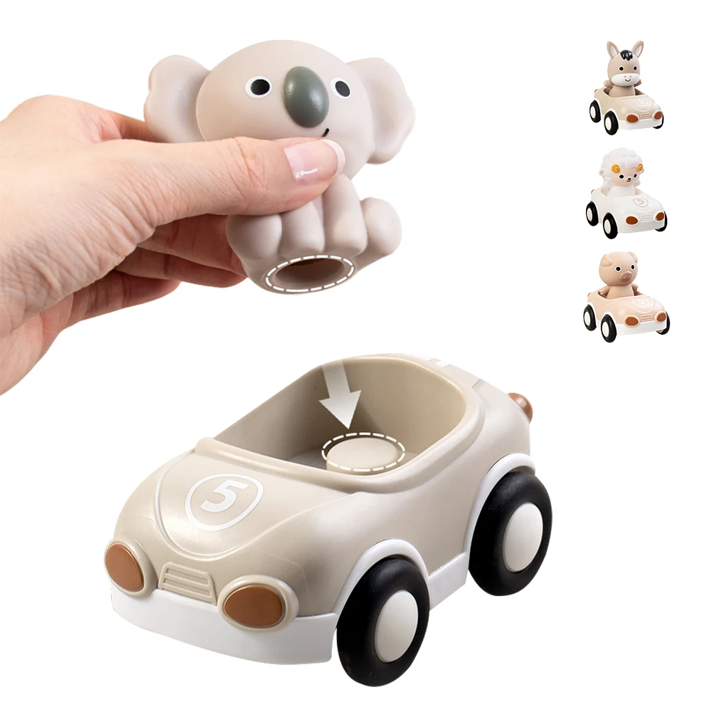 6入組 動物滑行車 大孔噴水洗澡玩具 指套娃娃玩具 多合一寶寶玩具車組【KON988】JoyBaby