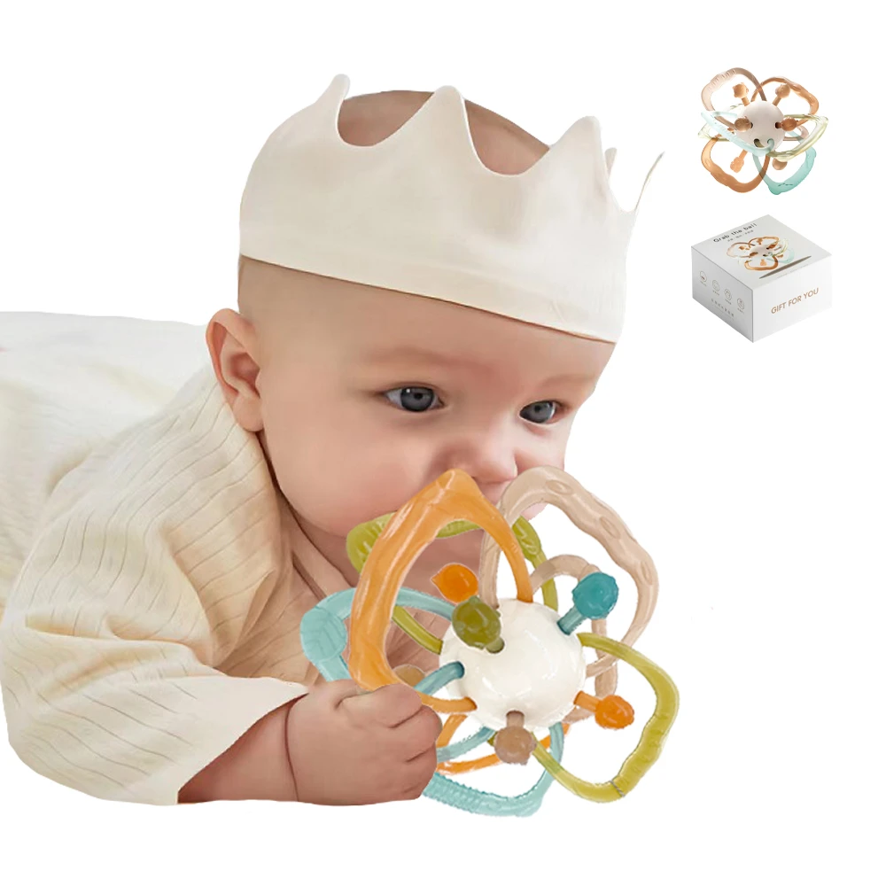 寶寶磨牙固齒器 曼哈頓牙膠手抓球 安撫玩具【 BEL552】Joybaby