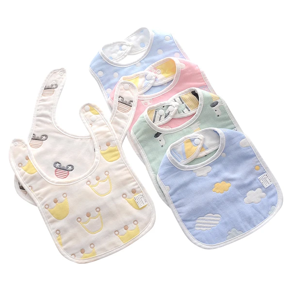 嬰兒純棉6層紗布圍兜 嬰兒口水巾 口水圍兜 23*32cm【HY2006】JoyBaby