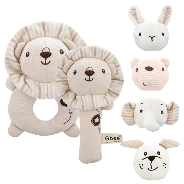 安撫玩具 手搖鈴 Gbee有機棉1組2入寶寶玩具【LR1454】JoyBaby