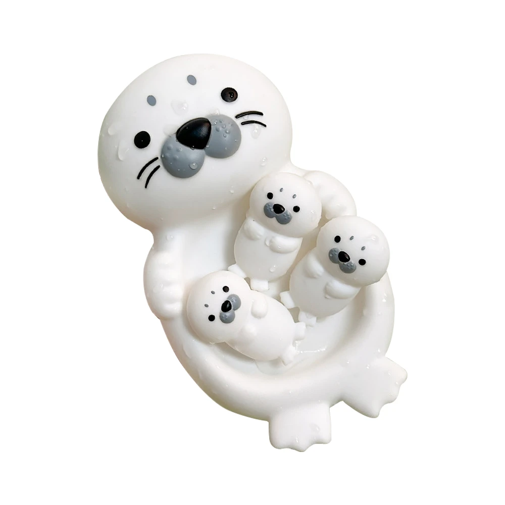 洗澡玩具 水獺寶寶漂浮玩具組 海豹浮力軟膠玩具【KON541】JoyBaby