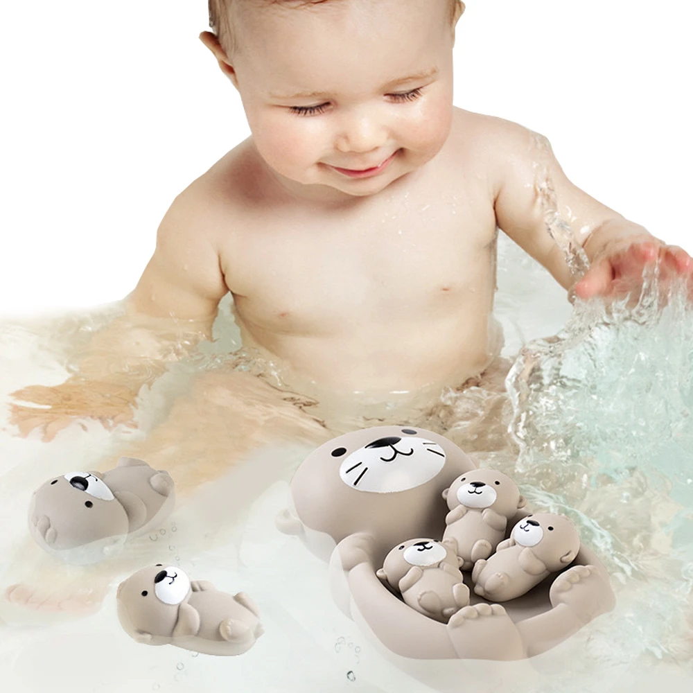洗澡玩具 水獺寶寶漂浮玩具組 海豹浮力軟膠玩具【KON541】JoyBaby