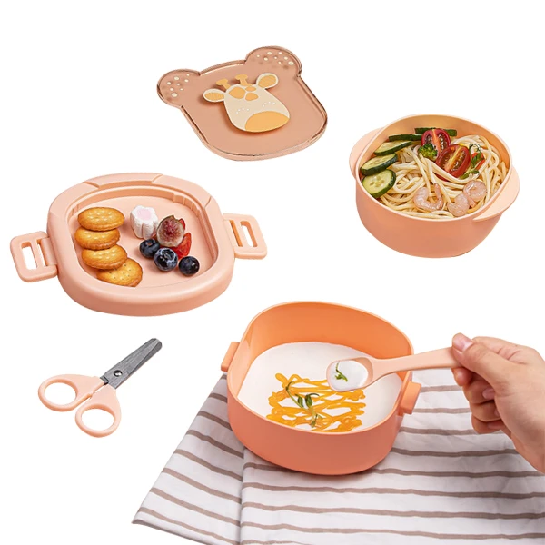 便攜輔食碗 兒童餐具 飯盒分格碗 副食品輔食剪 寶寶碗 勺子 研磨碗套裝【HK229】JoyBaby