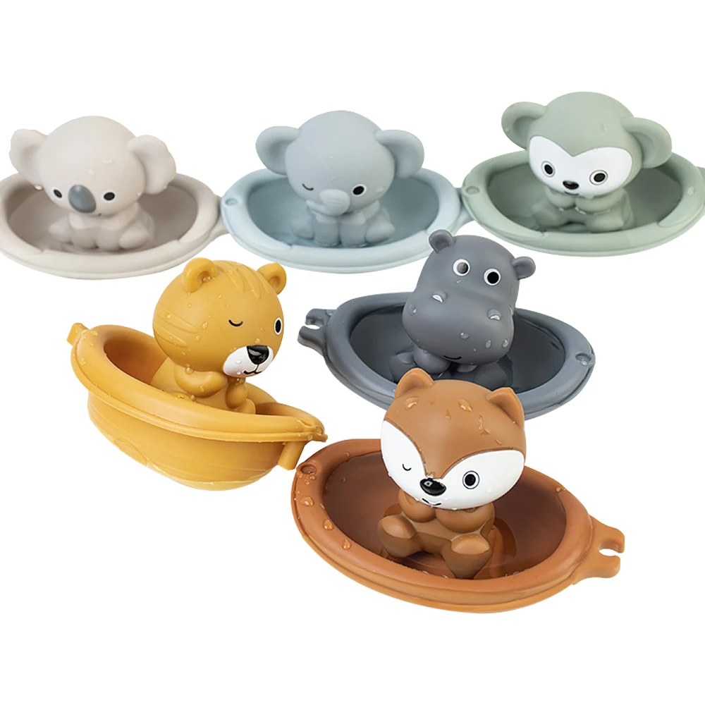 3入組-洗澡玩具 大孔噴水玩具 連結漂漂船 指套玩具 動物火車【KON681】JoyBaby