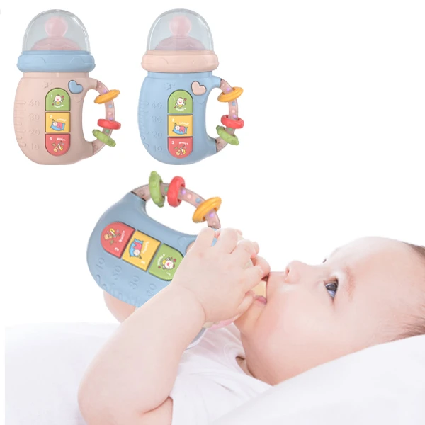 固齒器 咬咬奶嘴學習機 早教奶瓶聲光益智學習手搖鈴【BEL220】JoyBaby