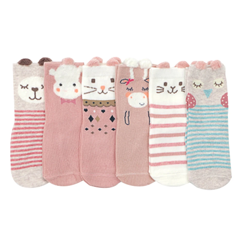 6雙入-童襪嬰兒襪子寶寶防滑襪-可愛動物造型短襪【KB8125】JoyBaby